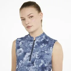 PUMA Golf Puma Womens Cloudspun Iris Sleeveless Polo -Brands Sales Store 535511 01 mod04 99498.1673904265