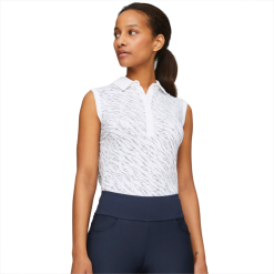 PUMA Golf Puma Womens Cloudspun Whitewater Sleeveless Polo -Brands Sales Store 537490 01 mod01 16290.1679082362