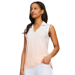 PUMA Golf Puma Womens MATTR Sleeveless Stripe Polo -Brands Sales Store 537496 05 mod01 25418.1679082958
