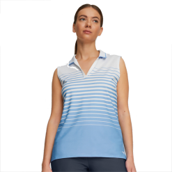 PUMA Golf Puma Womens MATTR Sleeveless Stripe Polo -Brands Sales Store 537496 08 mod01 39950.1679082958