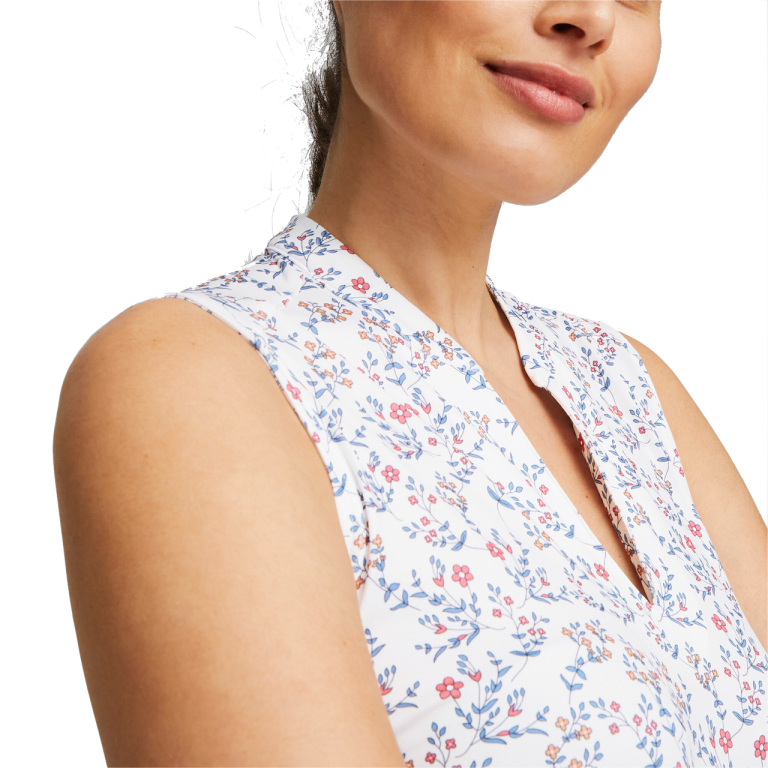 PUMA Golf Puma Womens MATTR Micro Floral Sleeveless Polo 6 PUMA Golf Puma Womens MATTR Micro Floral Sleeveless Polo - Image 4