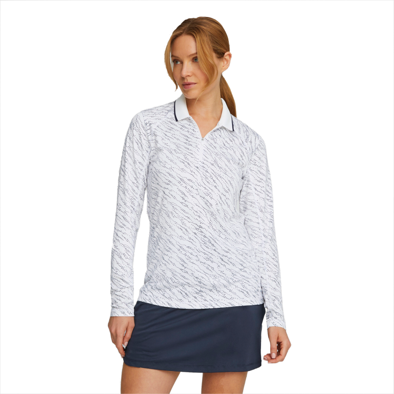 PUMA Golf Puma Womens You-V Whitewater Long Sleeve Polo 9 PUMA Golf Puma Womens You-V Whitewater Long Sleeve Polo - Image 7