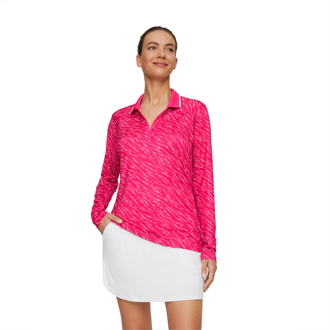 PUMA Golf Puma Womens You-V Whitewater Long Sleeve Polo 4 PUMA Golf Puma Womens You-V Whitewater Long Sleeve Polo - Image 2
