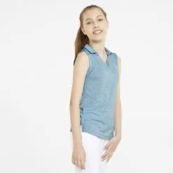 PUMA Golf Puma Girls Sleeveless Heather Polo 19 PUMA Golf Puma Girls Sleeveless Heather Polo -Brands Sales Store 579314 22 mod01 41925.1665507444