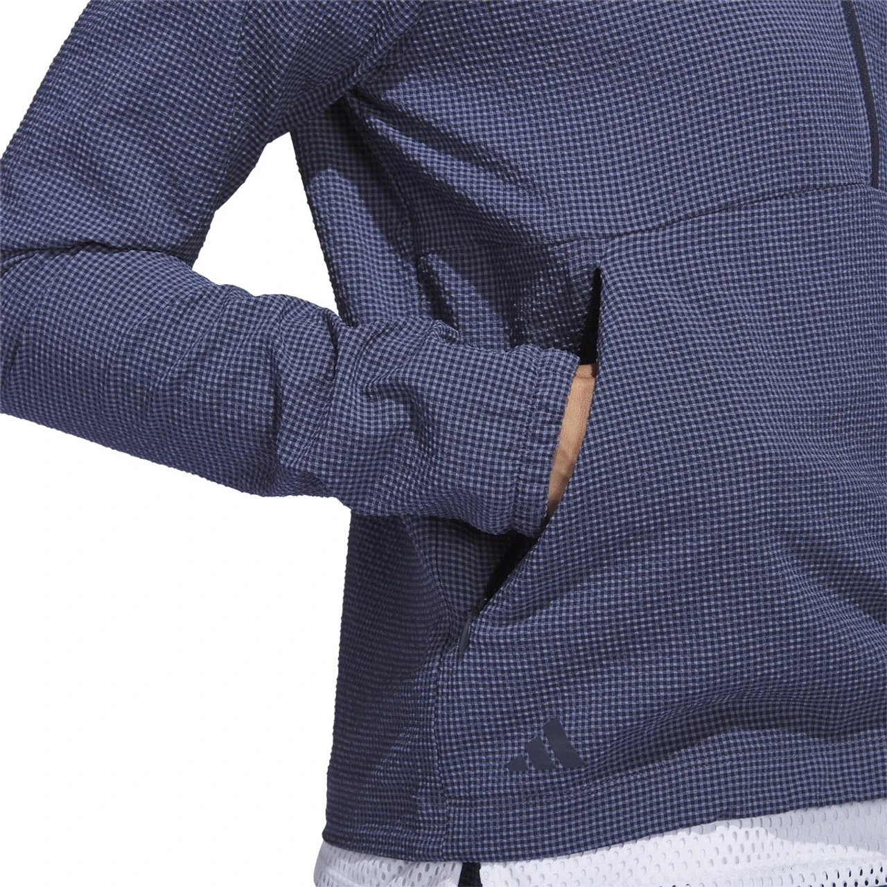Adidas Golf Adidas Womens Seersucker Quarter Zip Hoodie 5 Adidas Golf Adidas Womens Seersucker Quarter Zip Hoodie - Image 3