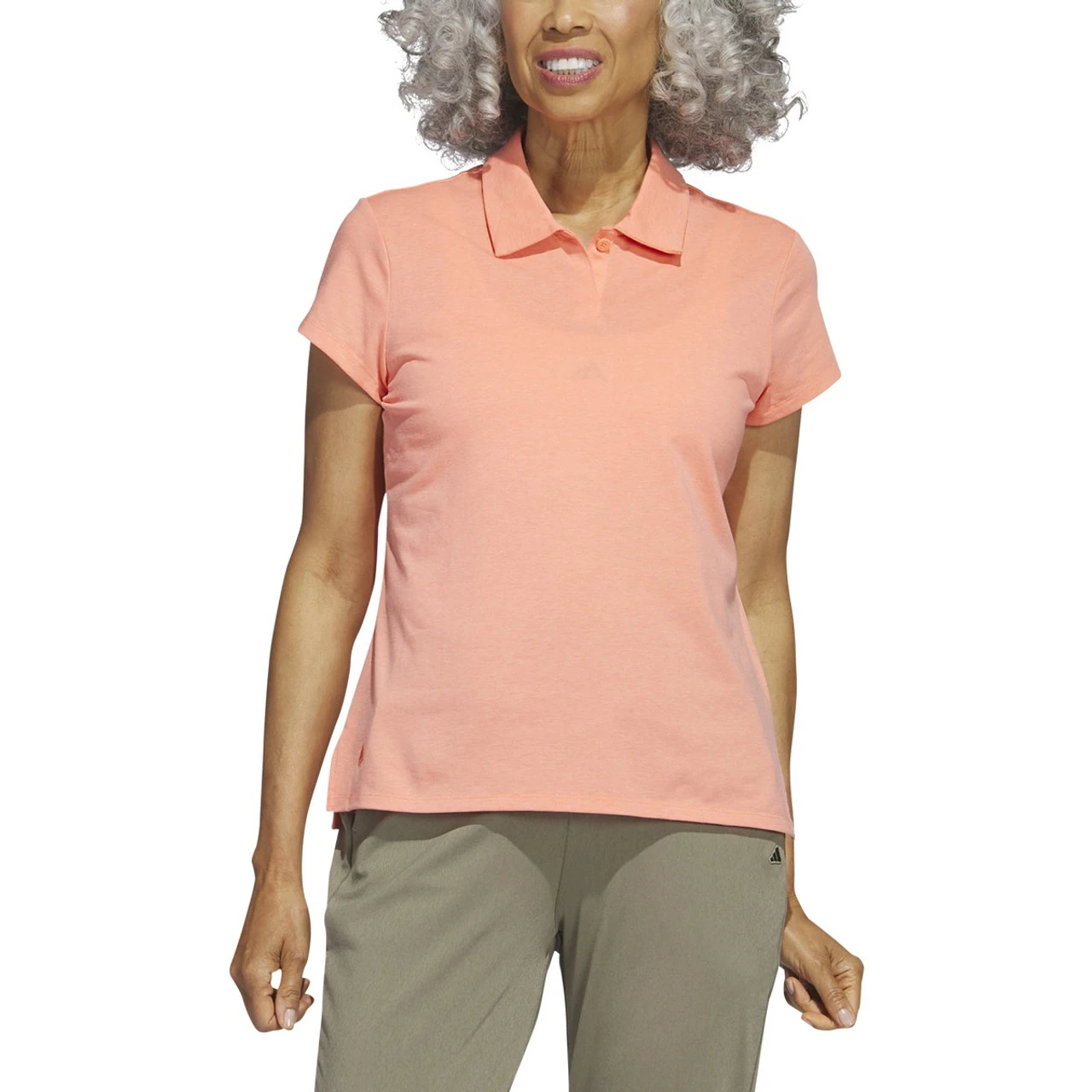 Adidas Golf Adidas Womens Go-To Heathered Polo 5 Adidas Golf Adidas Womens Go-To Heathered Polo - Image 3