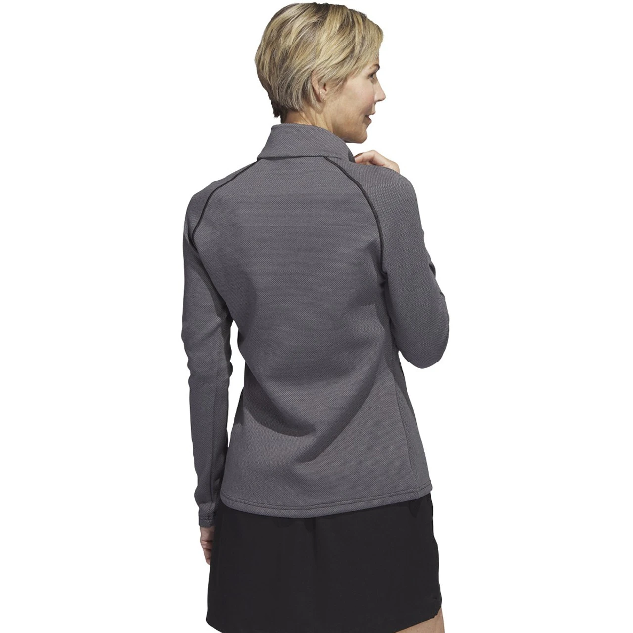 Adidas Golf Adidas Womens Embossed Quarter Zip Jacket 4 Adidas Golf Adidas Womens Embossed Quarter Zip Jacket - Image 2