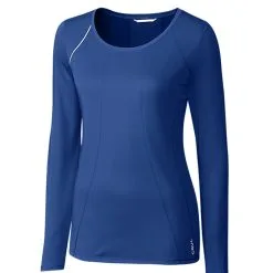 Cutter & Buck Ladies Long Sleeve Jaimie Scoop Neck Shirt -Brands Sales Store LBK00014 TBL MANN HG 56413.1649713417