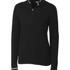 Cutter & Buck Ladies Lakemont Tipped Half Zip -Brands Sales Store LCS00005 BL MANN HG 25572.1669056891