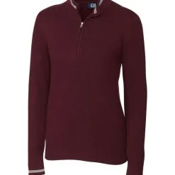 Cutter & Buck Ladies Lakemont Tipped Half Zip -Brands Sales Store LCS00005 BRD MANN HG 47246.1669056891