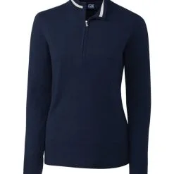Cutter & Buck Ladies Lakemont Tipped Half Zip -Brands Sales Store LCS00005 LYN MANN HG 94707.1669056891