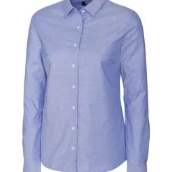 Cutter & Buck Ladies Long Sleeve Stretch Oxford -Brands Sales Store LCW00003 FB MANN HG 40249.1668810704