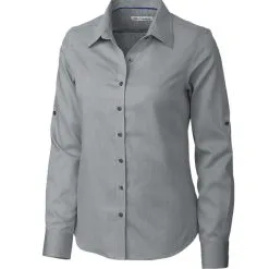 Cutter & Buck Women's Long Sleeve Epic Easy Care Mini Herringbone -Brands Sales Store LCW04149 CC MANN HG 53289.1668553449