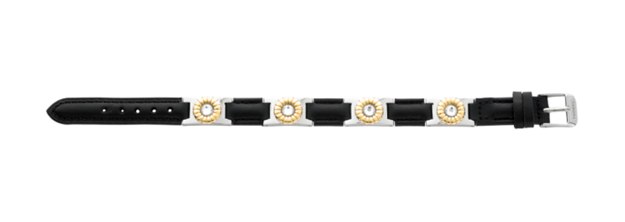 Sabona Black Leather Gem Duet Magnetic Bracelet 4 Sabona Black Leather Gem Duet Magnetic Bracelet - Image 2