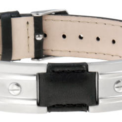 Sabona Black Leather Dress Stainless Nailshead Magnetic