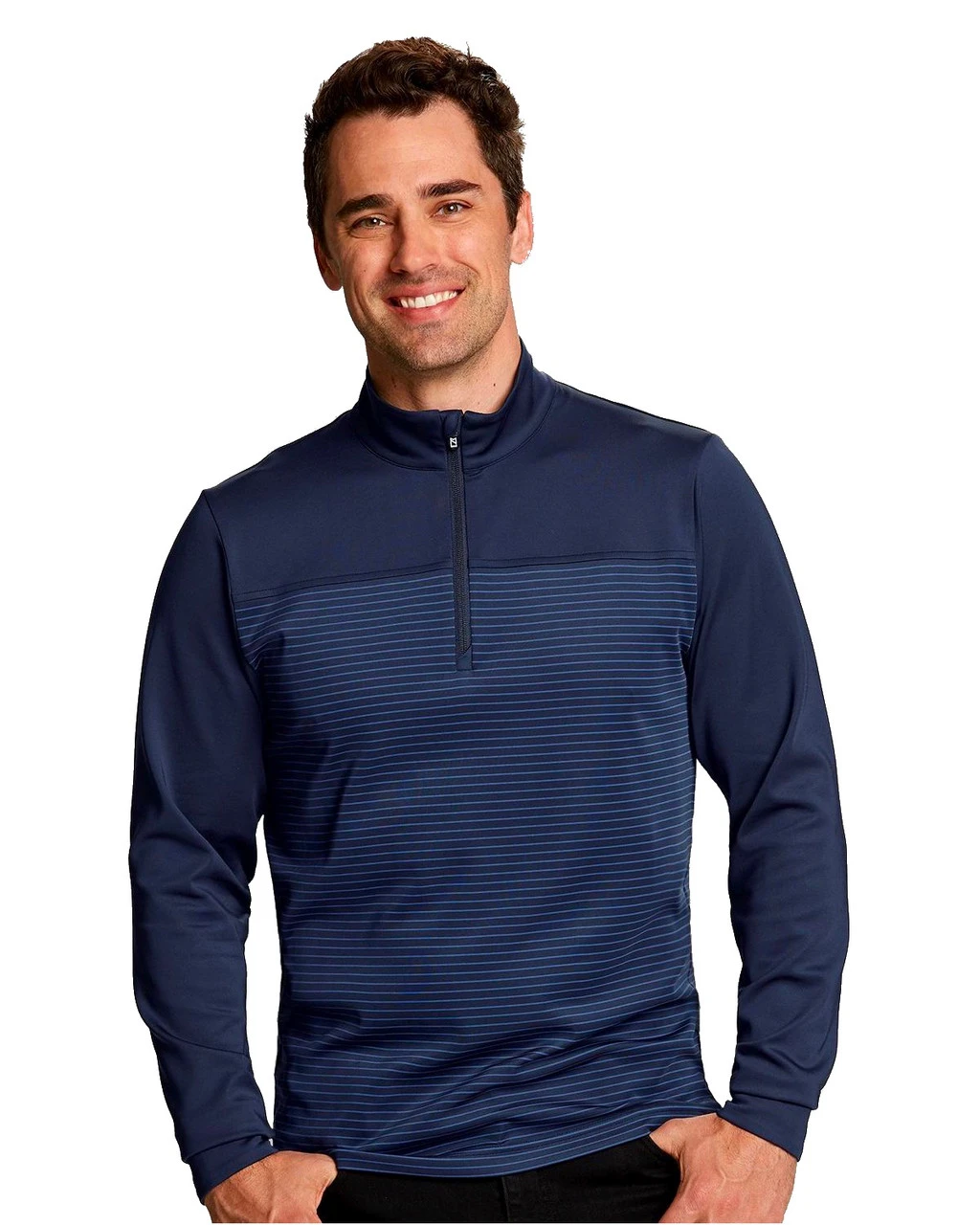 Cutter & Buck Traverse Stripe Half Zip 3 Cutter & Buck Traverse Stripe Half Zip